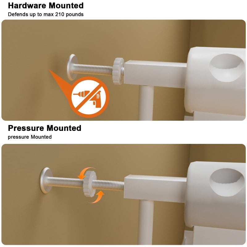 HOOOEN Small Narrow Baby Gate for Stairs Doorways Hallways 24 Inch to 29 Inch Wide Pressure Mounted Baby Gate Walk Through Child Gates for Kids or Pets Indoor Safety Gates - Image 2